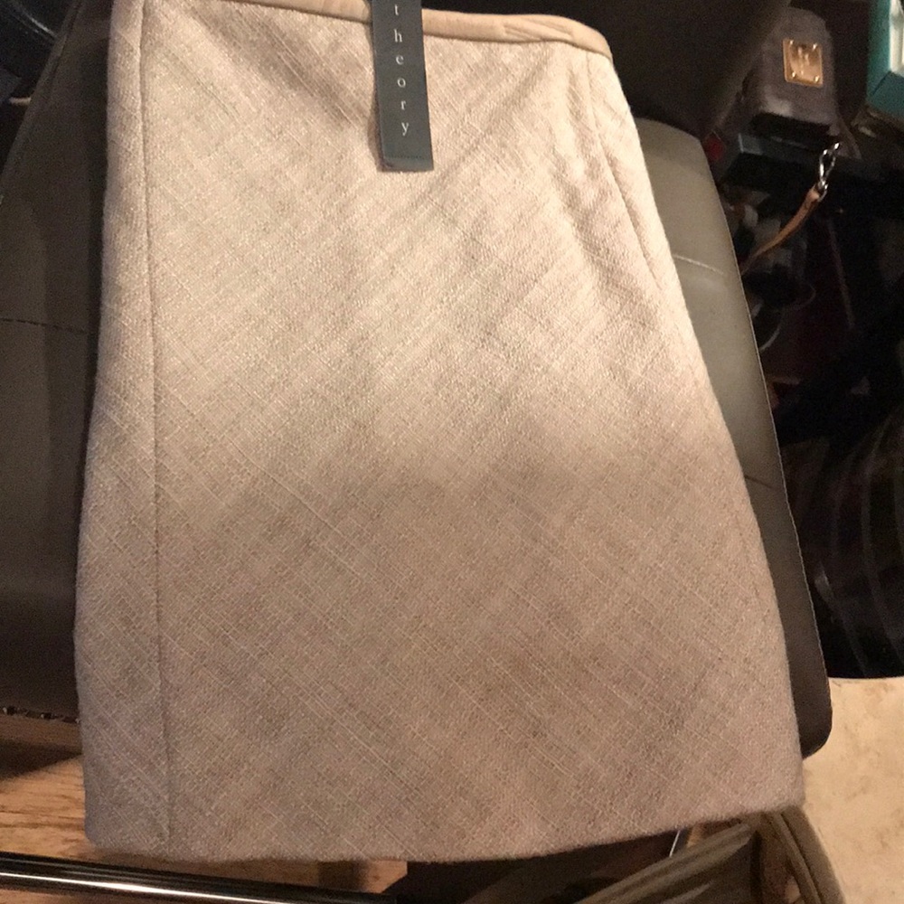 Theory Light Tan Mini Skirt